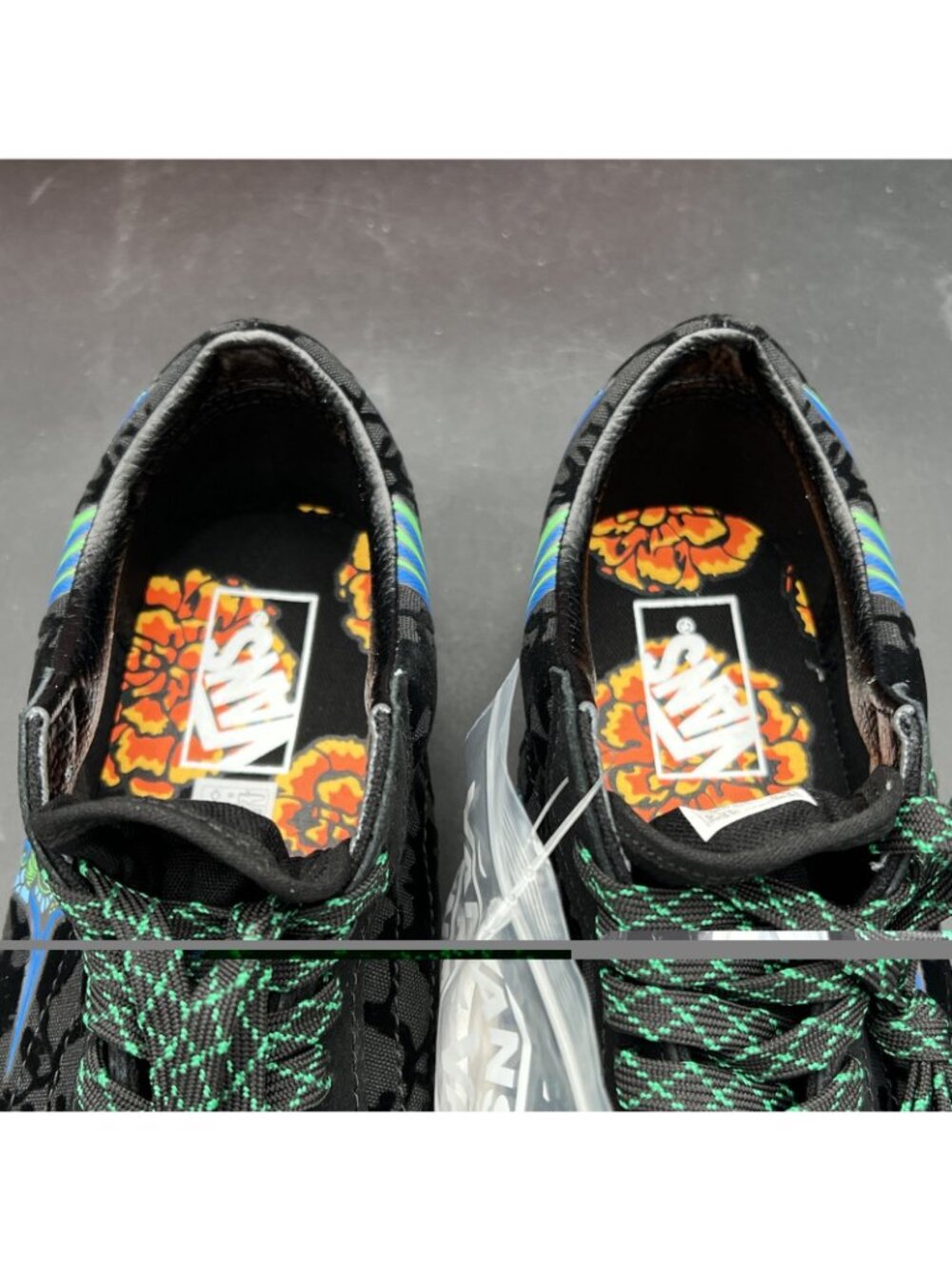 Vans Old Skool Dia de los Muertos Hummingbird Skate Shoe M9 W10.5 Black Blue NEW - Picture 14 of 16